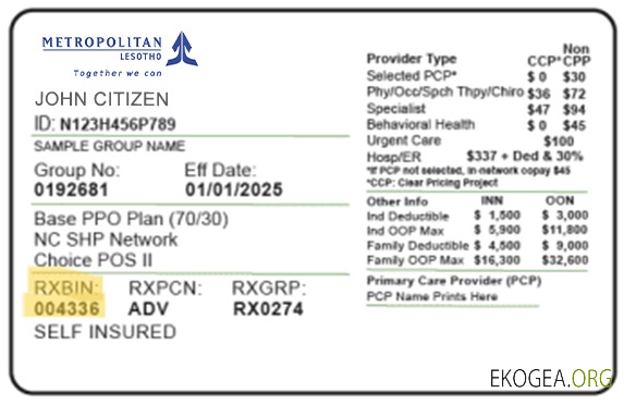 Carte d'assurance maladie du Lesotho